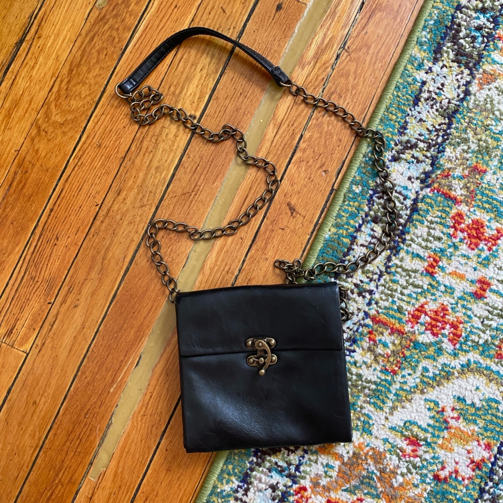 Steve Madden Black Leather Crossbody Bag
